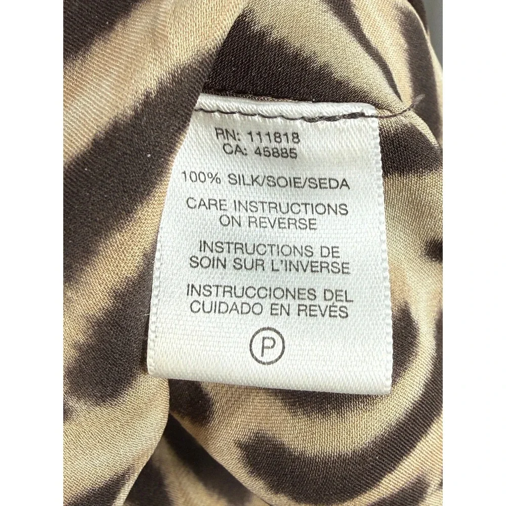 MICHAEL KORS Animal Print 100% Silk‎ Camisole Midi Dress